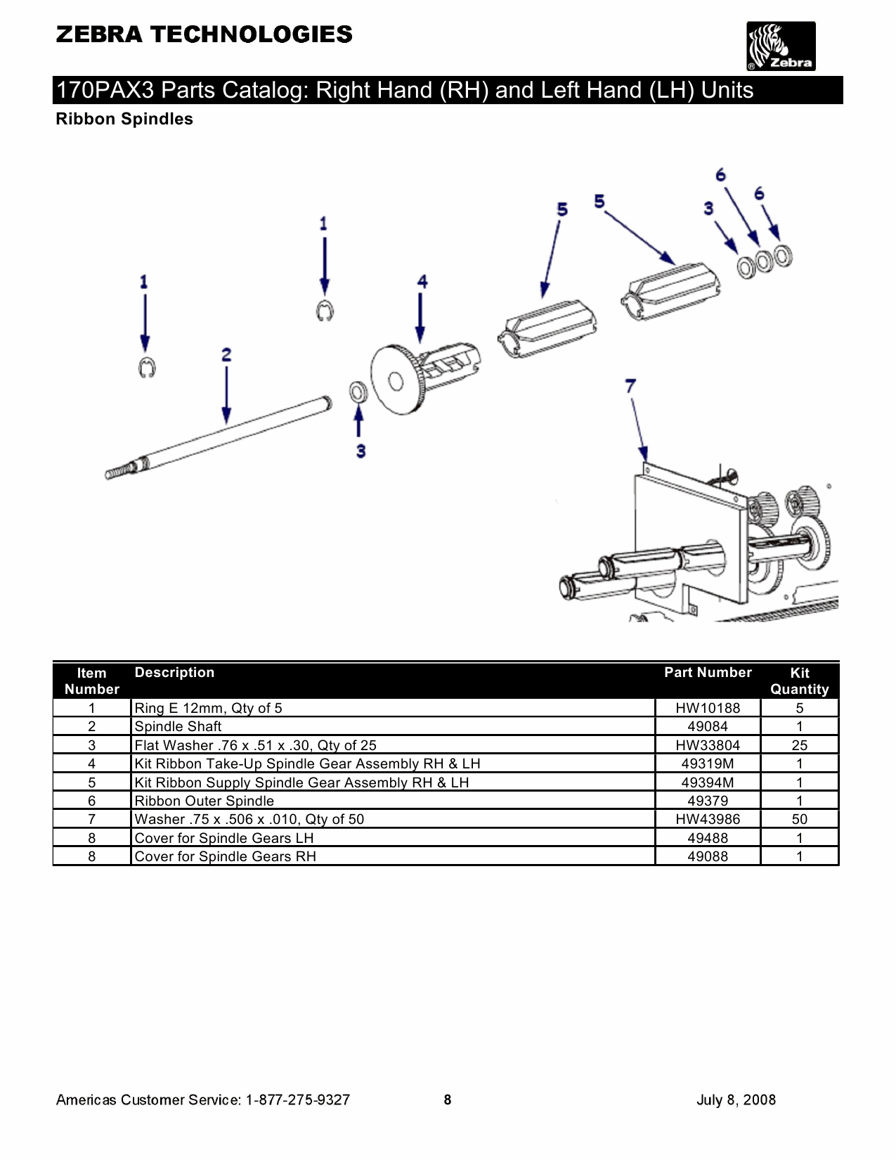 Zebra Label 170PAX3 Parts Catalog-5